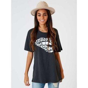 ALTAR'D STATE Dalmatian Lips Oversized Tee NEW L
